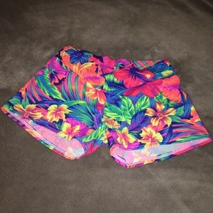 Neon Tropical Booty Shorts